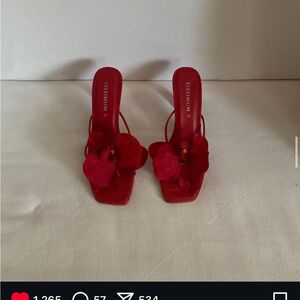 Red Floral Women's Sandals